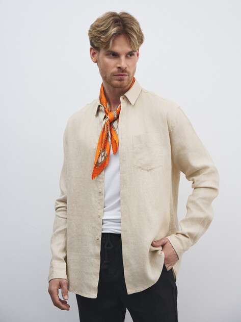 Мужская рубашка MAISON DAVID, Артикул 2120-A, молочно-бежевый | 4602577. Ракурс 1