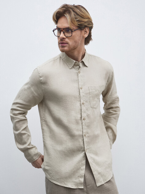 Мужская рубашка MAISON DAVID, Артикул 2120-A, зеленовато-бежевый | 4602584. Ракурс 1