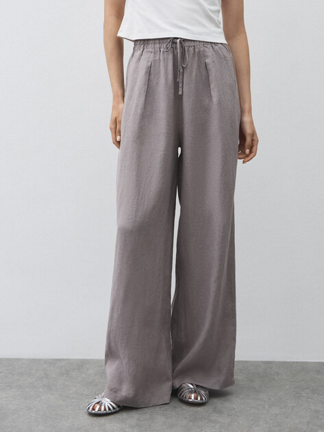 Женские брюки палаццо MAISON DAVID, Артикул KF009, розовато-серый | 4602732. Ракурс 1