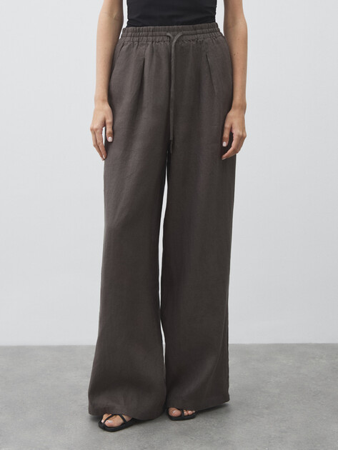 Женские брюки палаццо MAISON DAVID, Артикул KF009, пыльно-коричневый | 4602816. Ракурс 1