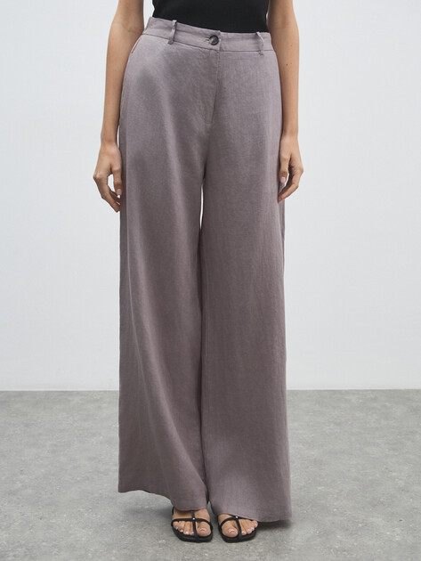 Женские широкие брюки  MAISON DAVID, Артикул KF019, розовато-серый | 4602964. Ракурс 1
