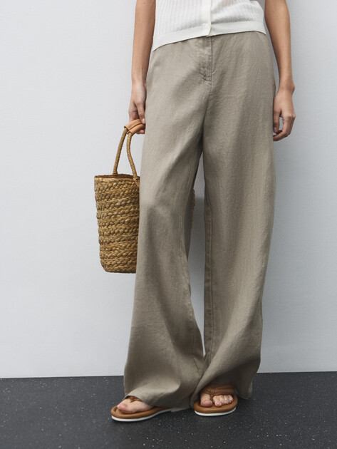 Женские широкие брюки  MAISON DAVID, Артикул KF019, зелено-серый | 4602992. Ракурс 1