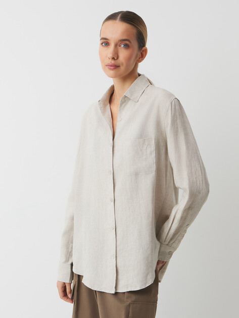 Женская рубашка MAISON DAVID, Артикул KF043, бежево-серый | 4603215. Ракурс 1