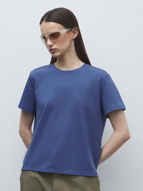 Женская футболка MAISON DAVID FABIENNE_Y664, Артикул FABIENNE_Y664, серо-синий | 4605820. Ракурс 1