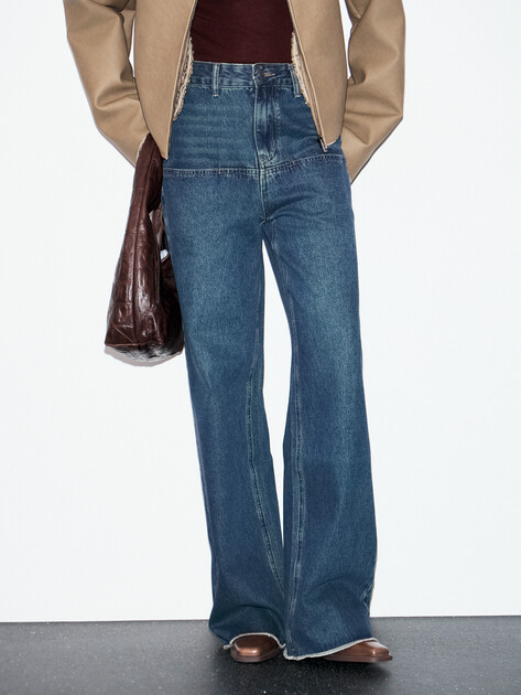 Женские широкие джинсы  MAISON DAVID, Артикул ZH25-28B, синий | 4606883. Ракурс 1