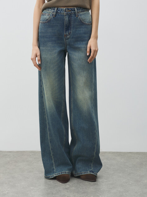 Женские джинсы клеш MAISON DAVID, Артикул ZH25-52, серо-голубой | 4607002. Ракурс 1