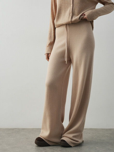 Женские широкие брюки  MAISON DAVID, Артикул FL8775, серовато-бежевый | 4615348. Ракурс 1