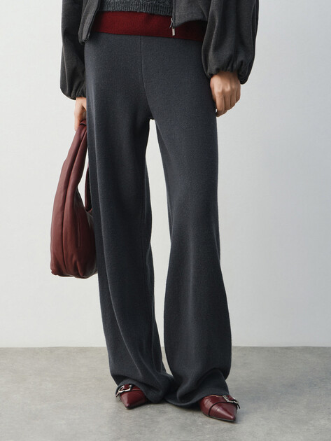 Женские широкие брюки  MAISON DAVID, Артикул FL8775, антрацитовый | 4615369. Ракурс 1