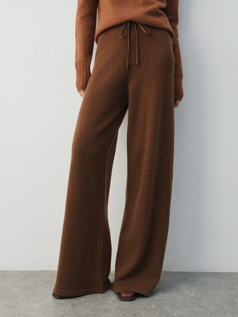 Женские широкие брюки  MAISON DAVID, Артикул FL8775, светло-коричневый | 4615390. Ракурс 1
