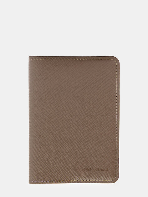 Обложка для паспорта MAISON DAVID, Артикул DAFNA, серо-коричневый | 4621383. Ракурс 1