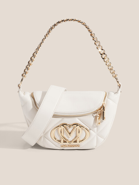 Женская сумка  LOVE MOSCHINO EMBOSSED Q, Артикул JC4187PP FW25, молочно-белый | 4625905. Ракурс 1