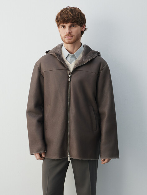 Мужская дубленка  MAISON DAVID, Артикул RV-M3A-D, серо-коричневый | 4630413. Ракурс 1