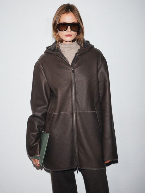 Женская дубленка  MAISON DAVID, Артикул RV-W3A-D, серо-коричневый | 4630541. Ракурс 1