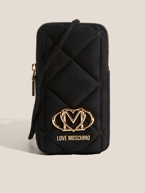 Женская сумка для смартфона LOVE MOSCHINO SLG EMBOSSED Q SUEDE, Артикул JC5645PP, черный | 4643912. Ракурс 1