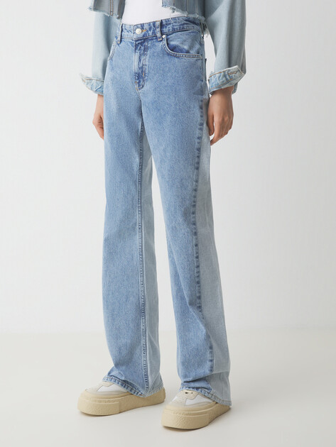 Женские джинсы клеш MO5CH1NO JEANS DENIM, Артикул 0315, голубой | 4644439. Ракурс 1