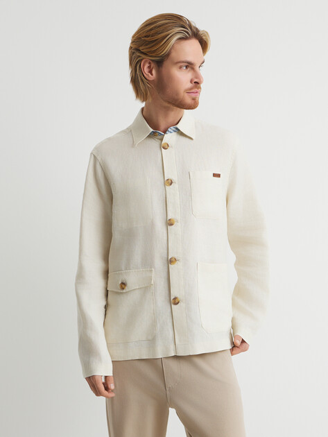 Мужская рубашка LIU∙JO GIACCA TS.NAVETTA, Артикул QA5059T4346, молочно-белый | 4647154. Ракурс 1