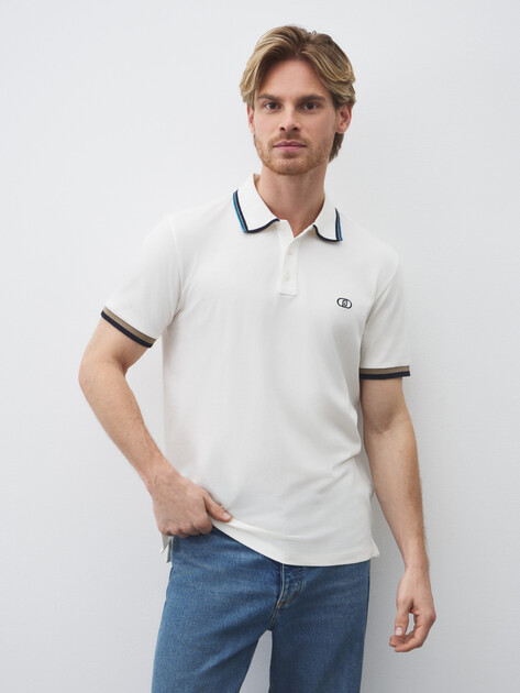 Мужское поло LIU∙JO POLO ST P M/C, Артикул QA5158J0299, белый | 4647261. Ракурс 1