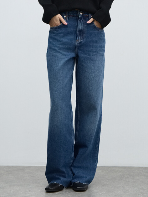 Женские широкие джинсы  LIU∙JO PANT. BONE WIDE LEG L.W., Артикул UF5139, голубой | 4648852. Ракурс 1