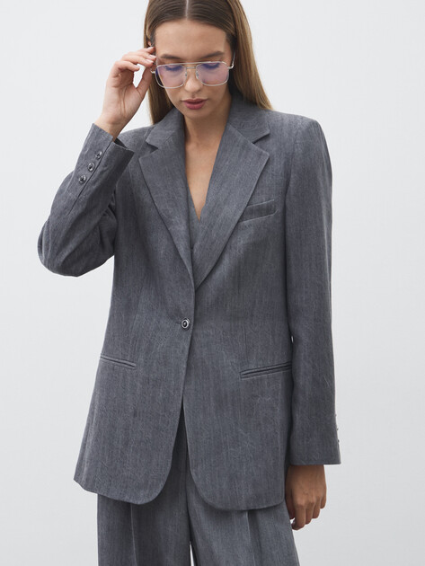 Женский пиджак LIU∙JO GIACCA SPACCHI, Артикул UF5141, серый | 4648880. Ракурс 1