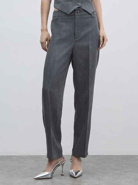 Женские прямые брюки  LIU∙JO PANT.STRAIGHT ELASTIC H.W., Артикул UF5143, серый | 4648889. Ракурс 1