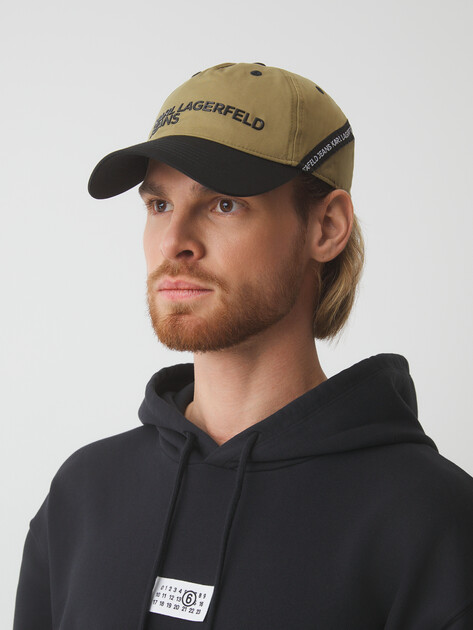 Мужская бейсболка KARL LAGERFELD JEANS NYLON TAPE CAP, Артикул A2M33028, оливковый | 4651062. Ракурс 1