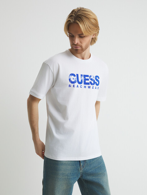 Мужская футболка GUESS SS CN GUESS LOGO TEE, Артикул F5GI11I3Z14, белый | 4660236. Ракурс 1