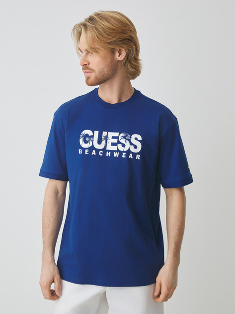 Мужская футболка GUESS SS CN GUESS LOGO TEE, Артикул F5GI11I3Z14, синий | 4660273. Ракурс 1