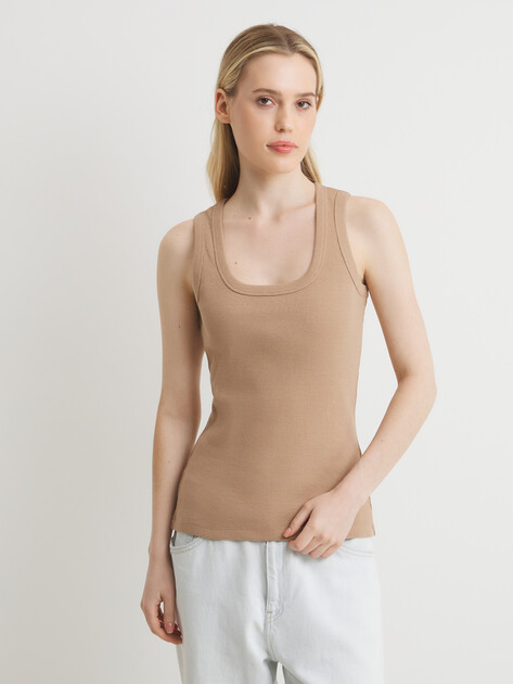 Женская майка MAISON DAVID, Артикул KATERINA-2, темно-бежевый | 4664514. Ракурс 1