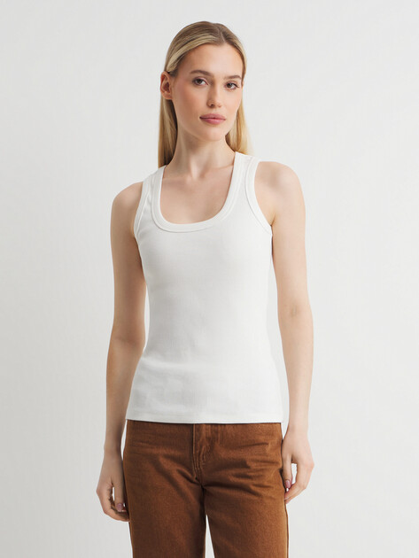 Женская майка MAISON DAVID, Артикул KATERINA-2, молочно-белый | 4664636. Ракурс 1