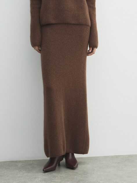 Юбка  миди MAISON DAVID, Артикул TY24006, коричневый | 4682904. Ракурс 1