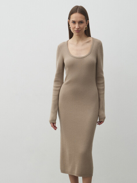 Женское платье MAISON DAVID, Артикул 2024-163, серовато-бежевый | 4684062. Ракурс 1