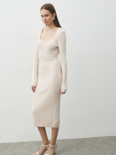 Женское платье MAISON DAVID, Артикул 2024-163, молочно-белый | 4684080. Ракурс 1
