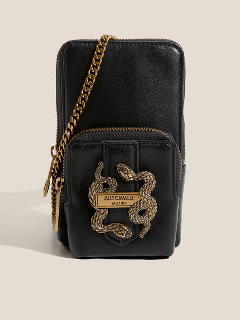 Женская сумка для смартфона JUST CAVALLI JC A _ ICONIC SNAKES - STYLE 14, Артикул 79RA5PA8, черный | 4691149. Ракурс 1