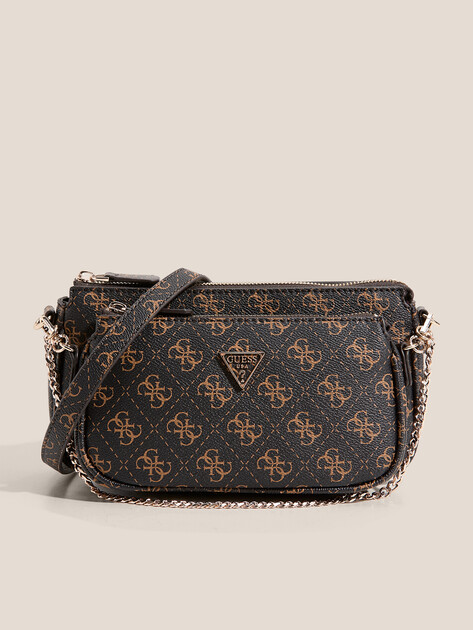 Кросс-боди GUESS NOELLE II DBL POUCH CROSSBODY, Артикул HWQG9672710, темно-коричневый | 4713163. Ракурс 1