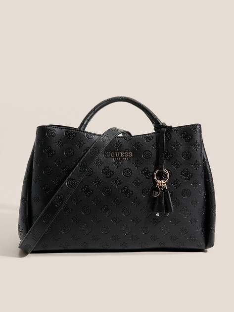 Женский тоут GUESS PHOEBE LRG GIRLFRIEND SATCHEL, Артикул HWPD9665070, черный | 4713190. Ракурс 1