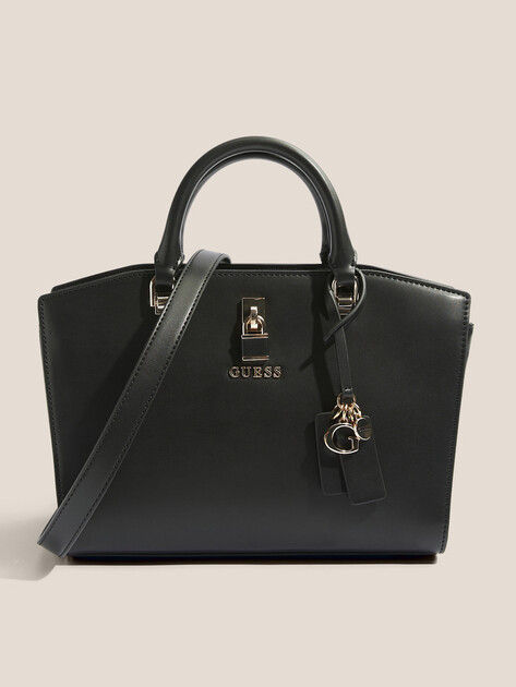 Женский тоут GUESS QUEENSLAND LUXURY SATCHEL, Артикул HWVG9655060, черный | 4713260. Ракурс 1