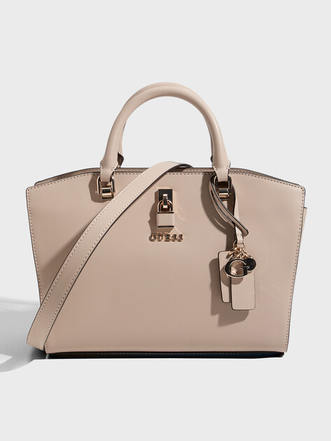 Женский тоут GUESS QUEENSLAND LUXURY SATCHEL, Артикул HWVG9655060, розовато-бежевый | 4713264. Ракурс 1