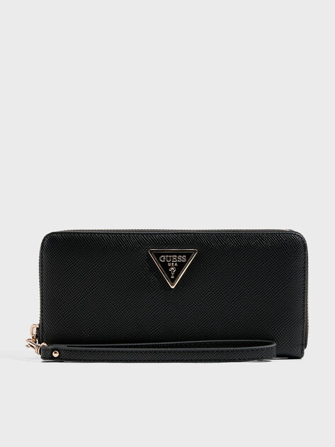 Женский кошелёк GUESS LAUREL II SLG LARGE ZIP AROUND, Артикул SWZG7459146, черный | 4713551. Ракурс 1