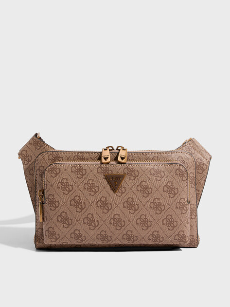 Мужская поясная сумка GUESS MILANO FLAT BUMBAG W FRT PKT, Артикул HMMILOP5214, темно-бежевый | 4713655. Ракурс 1