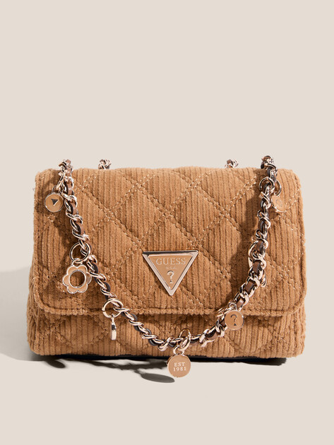 Кросс-боди GUESS GIULLY II MINI 2 COMP CVRT FLP, Артикул HWCG9673740, светло-коричневый | 4719518. Ракурс 1