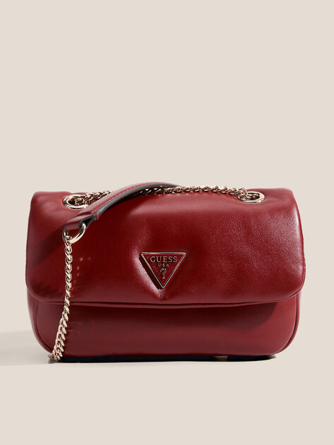 Кросс-боди GUESS SUNETRA MINI CNVRTBL XBDY FLAP, Артикул HWNG7534780, вишневый | 4719597. Ракурс 1