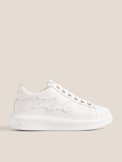 Женские кеды KARL LAGERFELD KAPRI Signia Emboss Lo Lace, Артикул KL62511A, белый | 4721002. Ракурс 1