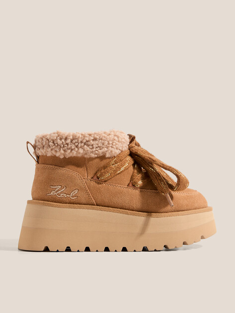 Женские угги KARL LAGERFELD SKYLAR Lo Pull On Boot, Артикул KL48632, светло-коричневый | 4730672. Ракурс 1