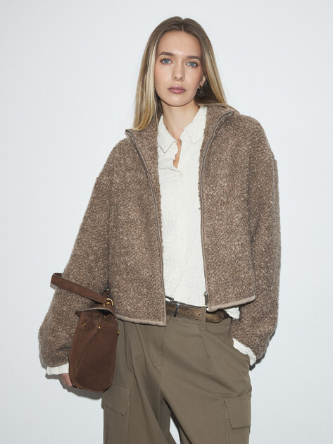 Женская куртка MAISON DAVID, Артикул NICOLA_ALPACO, серо-коричневый | 4741469. Ракурс 1