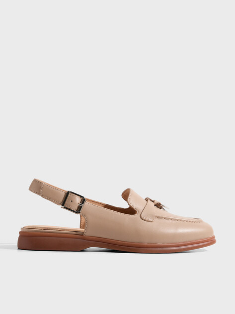 Женские лоферы с открытой пяткой (слинг-бэк) TENDANCE, Артикул YS-2299K-X20, коричнево-бежевый | 4751842. Ракурс 1