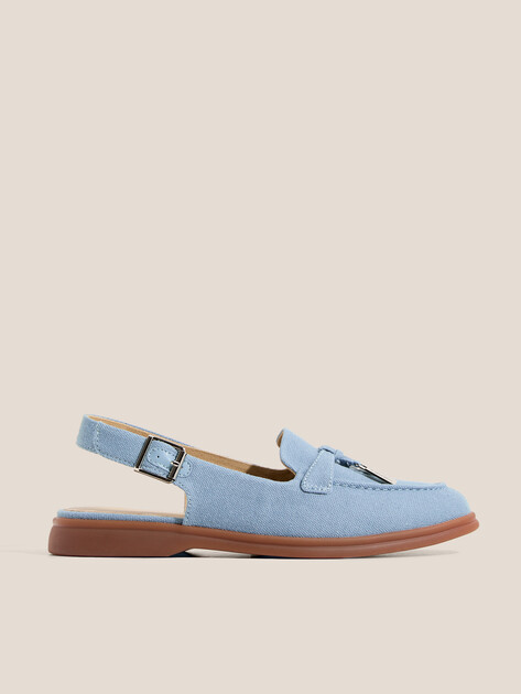 Женские лоферы с открытой пяткой (слинг-бэк) TENDANCE, Артикул YS-2299K-X21, голубой | 4752165. Ракурс 1