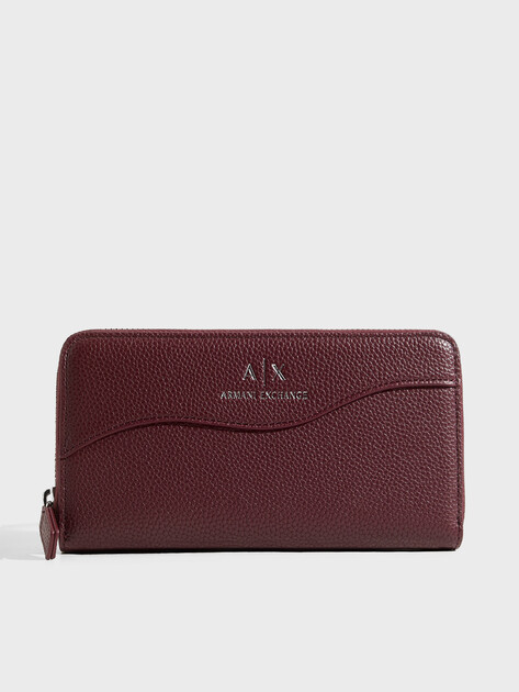 Женский кошелёк ARMANI EXCHANGE WAVE ZIP AROUND, Артикул 948068, бордовый | 4759587. Ракурс 1