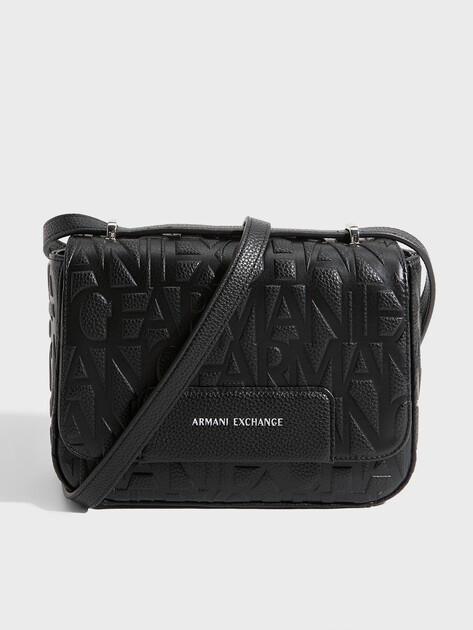 Женская сумка через плечо кросс-боди ARMANI EXCHANGE LIZ PEBBLE CROSSBODY, Артикул XW001577, черный | 4759958. Ракурс 1