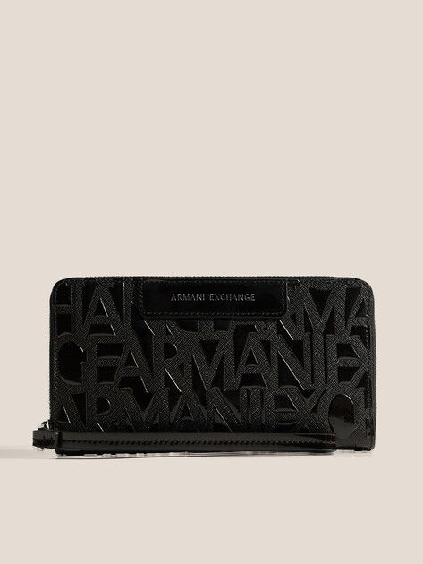 Женский кошелёк ARMANI EXCHANGE PORTAFOGLIO - LIZ PEBBLE, Артикул XW001606, черный | 4760023. Ракурс 1