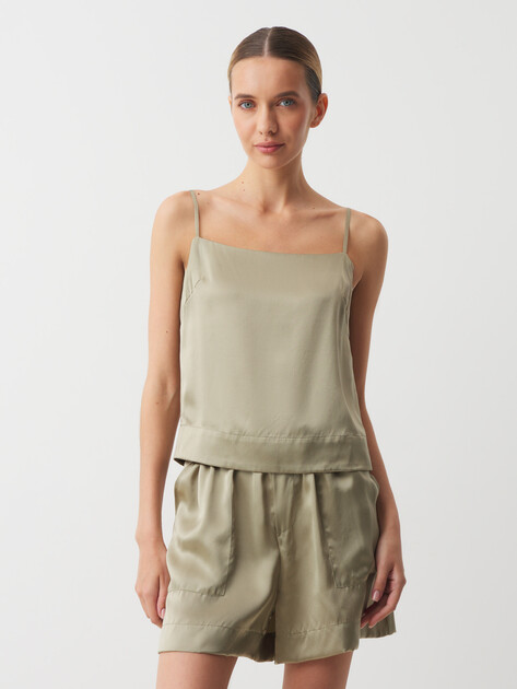 Женский топ MAISON DAVID, Артикул SILK-010-TOP-SAMPLE, зеленый | 4775397. Ракурс 1